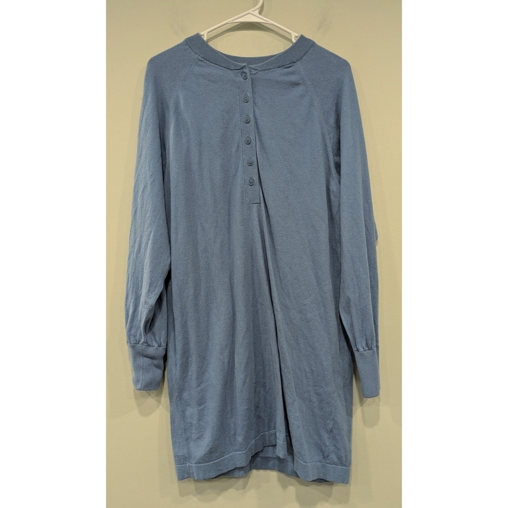 NakedCashmere Koi Blue Organic Cotton Cashmere Dress Size Medium